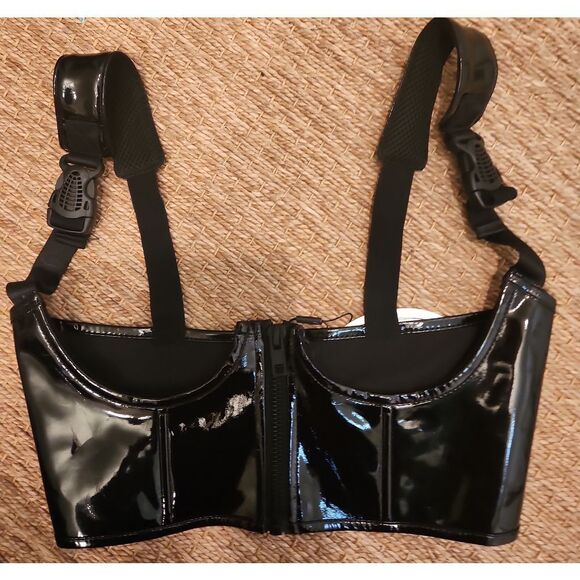 Dolls Kill Black Patent Undurbust Top Size S/M main image 5